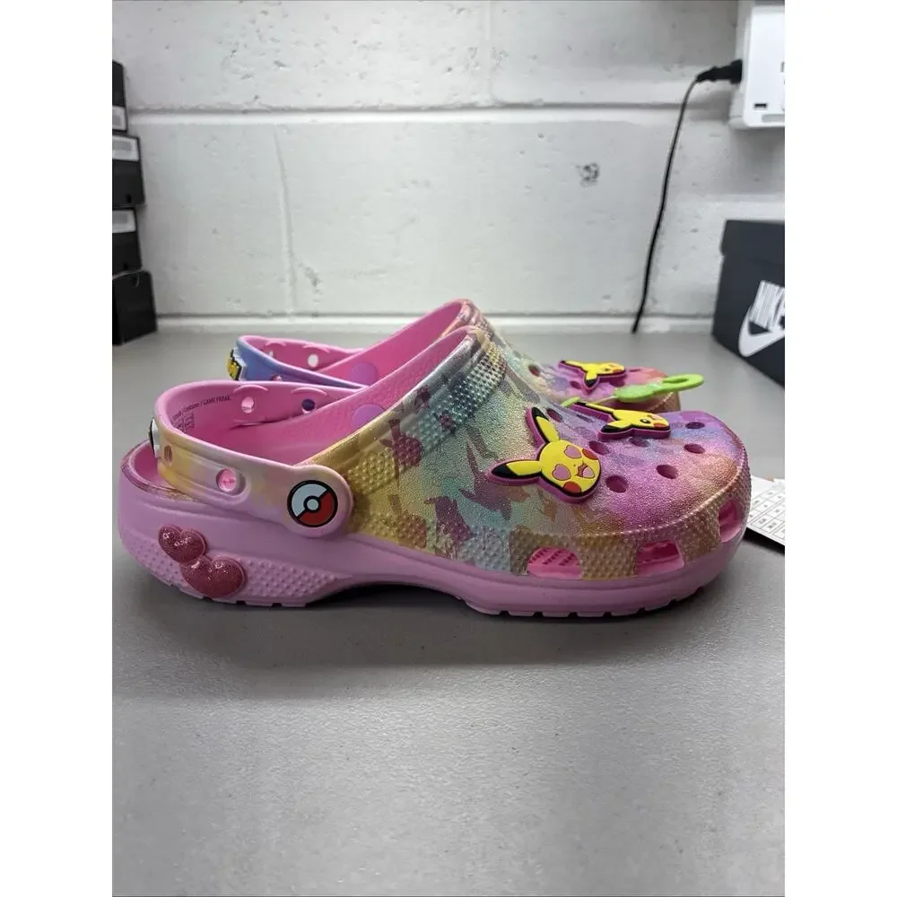 Crocs Pikachu Classic Clog Pokemon Slide Slip On Pink 211229-90H Kid's Size 4 J4